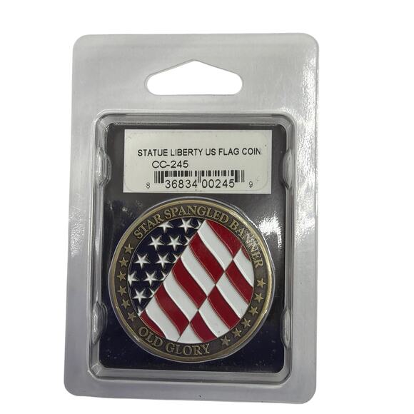 Challenge Coin Company Statue of Liberty US Flag Challenge Coin CC-245 - Picture 2 of 2